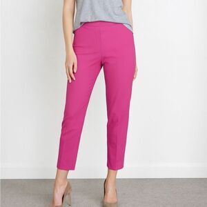 Gretchen Scott Hot Pink Stretch Pants Size S Neon Trim Slim Ankle Pull-On